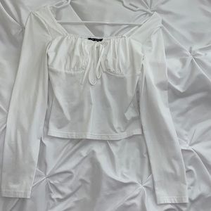 white milkmaid tie blouse top